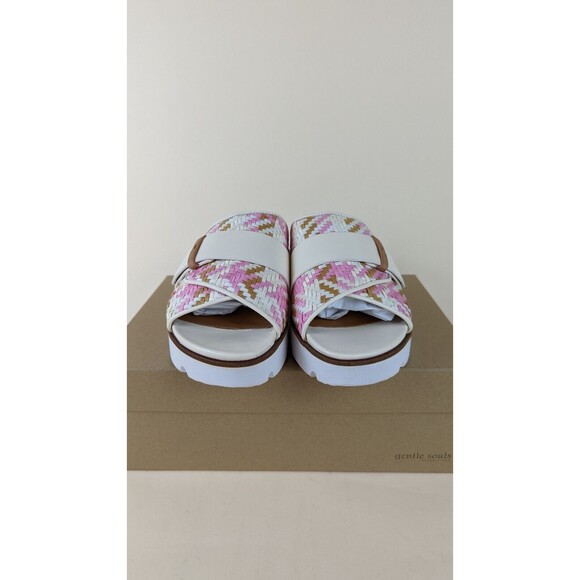 Gentle Souls Lavern Strap Slide Platform Sandal Womens 8.5 M Pink Shoes $189 NWB - Picture 3 of 9